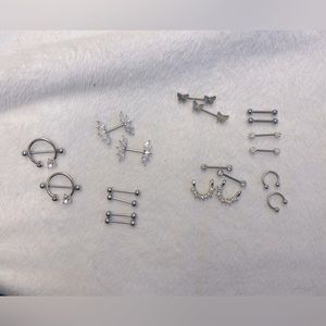 Set of 9 Nipple Jewelry.